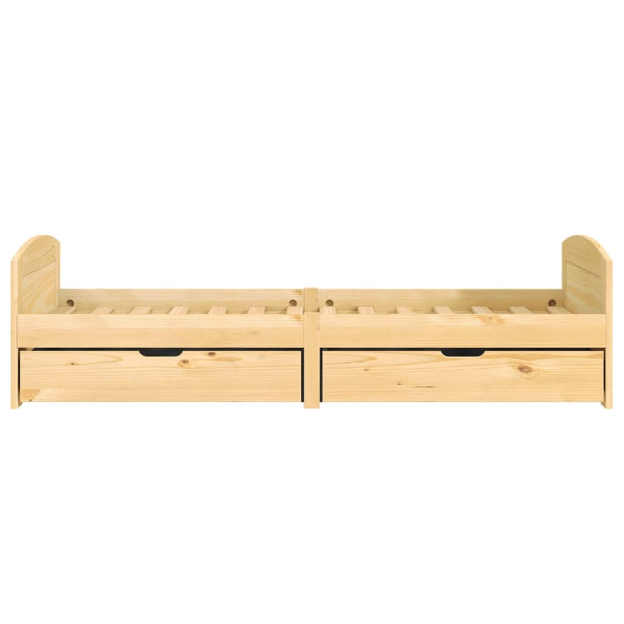 Slaapbank Met 2 Lades Irun 90X200 Cm Massief Grenenhout Bruin