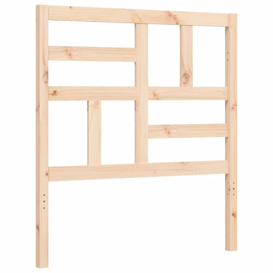 Bedframe met hoofdbord massief hout 100x200 cm 100 x 200 cm Naturel