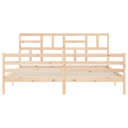 Bedframe Met Hoofdbord Massief Hout 200X200 Cm