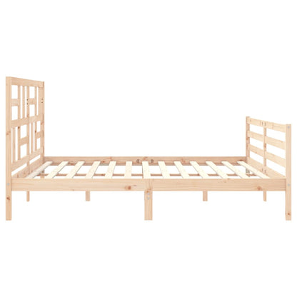 Bedframe Met Hoofdbord Massief Hout 200X200 Cm