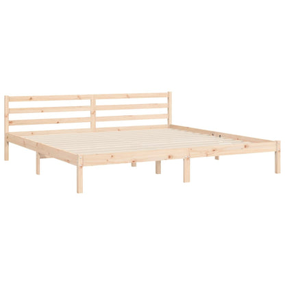 Bedframe Met Hoofdbord Massief Hout 200X200 Cm