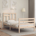 Bedframe Met Hoofdbord Massief Hout 100 x 200 cm Naturel