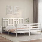 Bedframe Met Hoofdbord Massief Hout 160 x 200 cm Wit