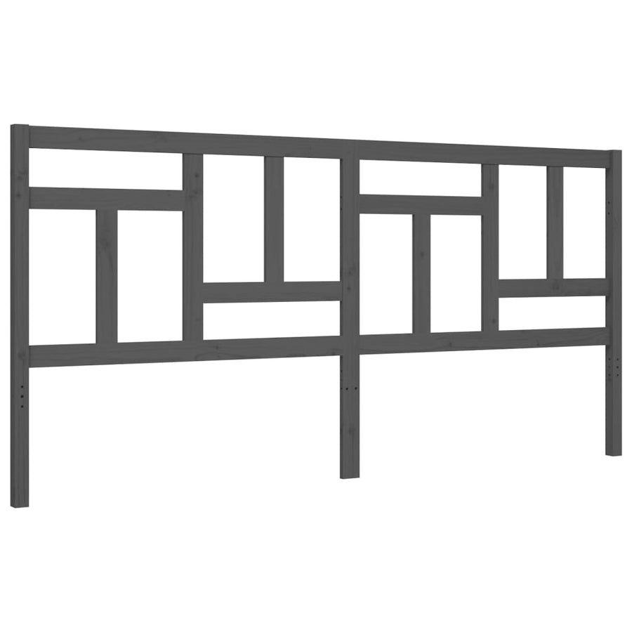 Bedframe Met Hoofdbord Massief Hout 200 x 200 cm Grijs