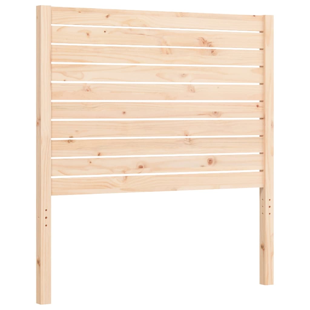 Bedframe met hoofdbord massief hout 100x200 cm 100 x 200 cm Naturel