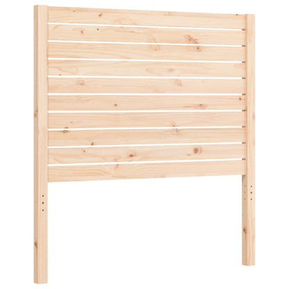 Bedframe met hoofdbord massief hout 100x200 cm 100 x 200 cm Naturel
