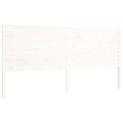 Bedframe met hoofdbord massief hout wit 200x200 cm 200 x 200 cm Wit