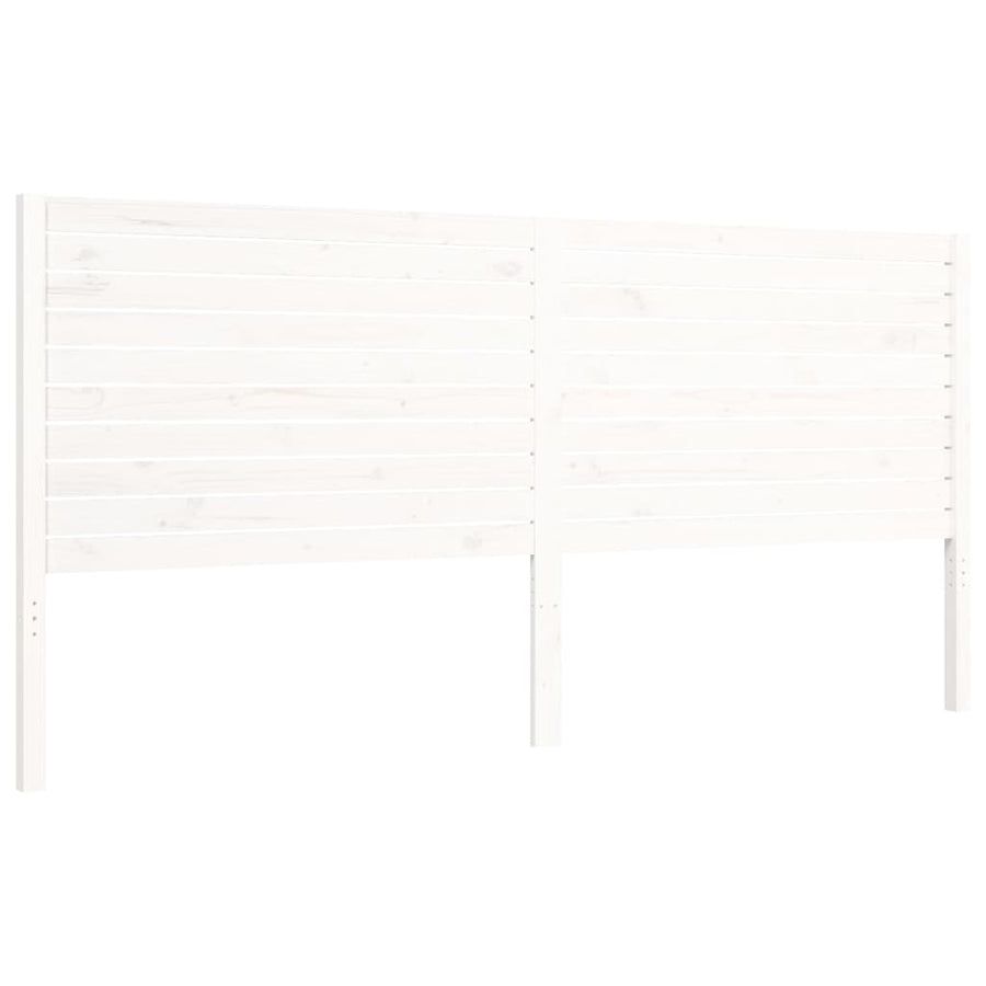 Bedframe met hoofdbord massief hout wit 200x200 cm 200 x 200 cm Wit