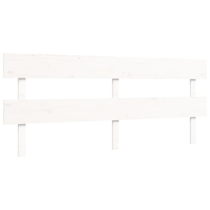 Bedframe Met Hoofdbord Massief Hout 200 x 200 cm Wit Laag
