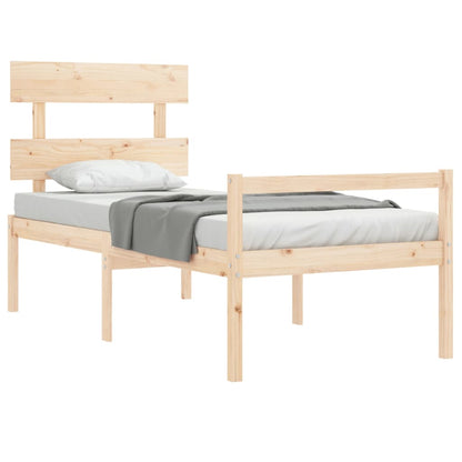 Seniorenbed Met Hoofdbord Massief Hout 75 x 190 cm Naturel
