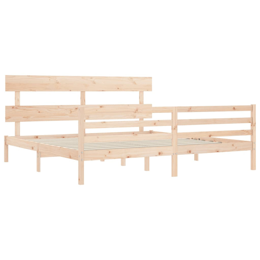 Seniorenbed Met Hoofdbord Massief Hout 75 x 190 cm Naturel
