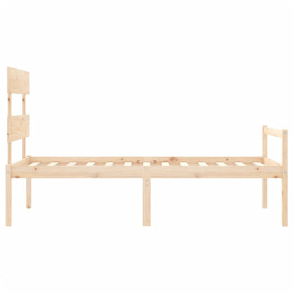 Seniorenbed Met Hoofdbord Massief Hout 90 x 190 cm Naturel