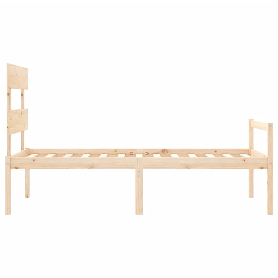 Seniorenbed Met Hoofdbord Massief Hout 90 x 190 cm Naturel