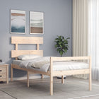 Seniors bed with solid wood headboard