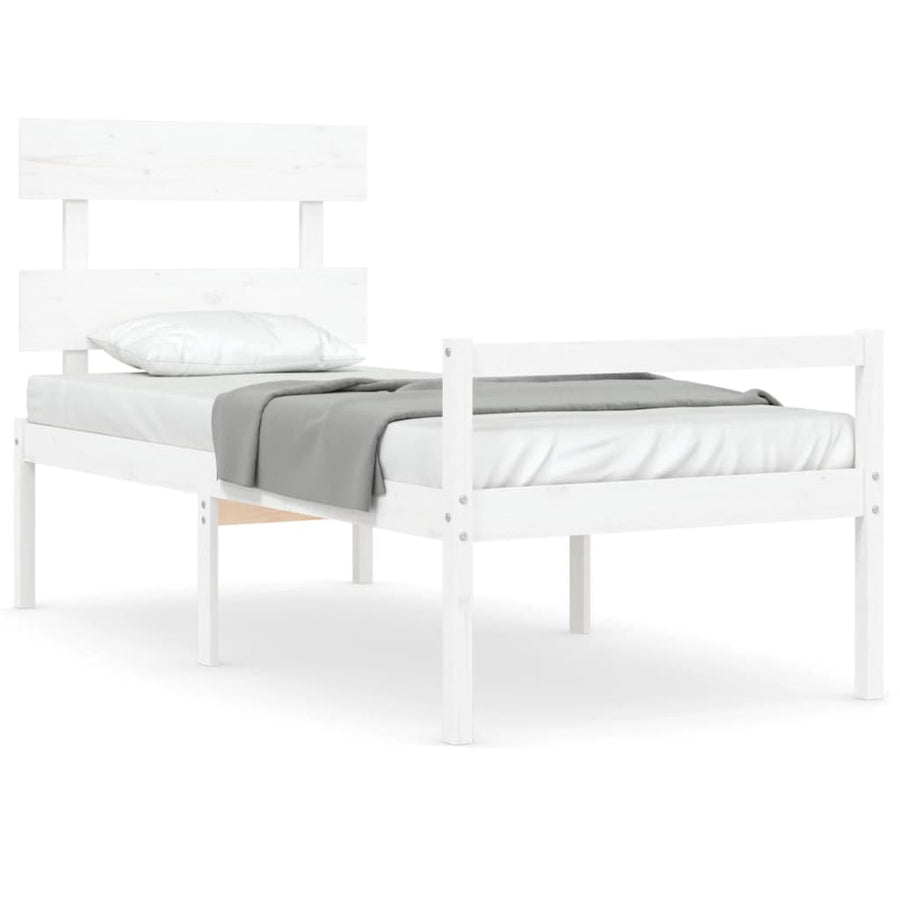 Seniorenbed Met Hoofdbord Massief Hout Wit