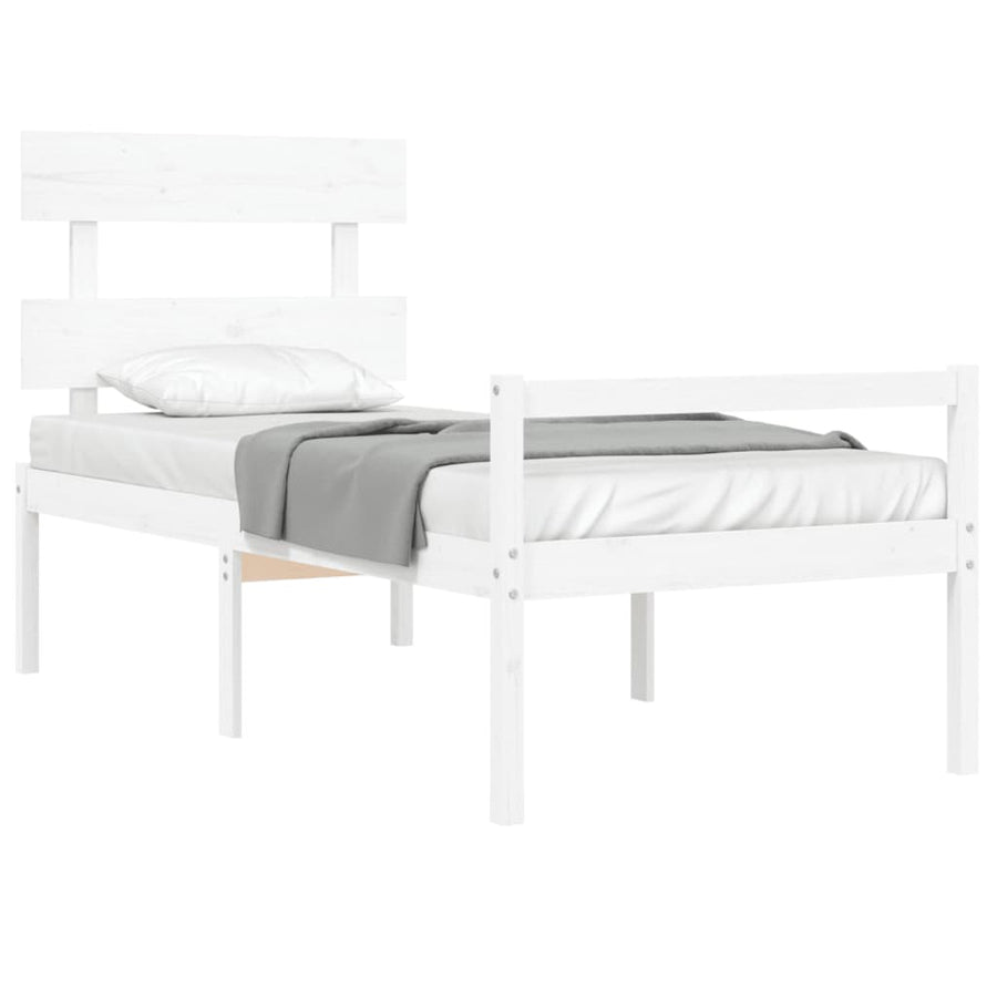 Seniorenbed Met Hoofdbord Massief Hout Wit
