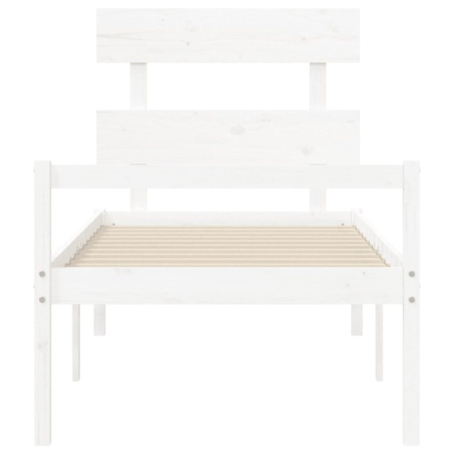 Seniorenbed Met Hoofdbord Massief Hout Wit