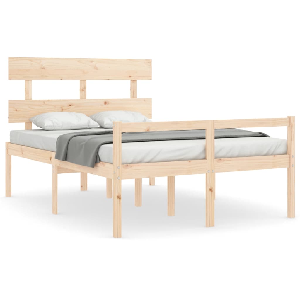 Seniorenbed Met Hoofdbord Massief Hout 120 x 190 cm Naturel Hoog