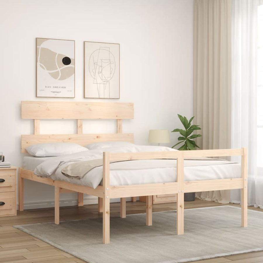 Seniorenbed Met Hoofdbord Massief Hout 120 x 190 cm Naturel Hoog
