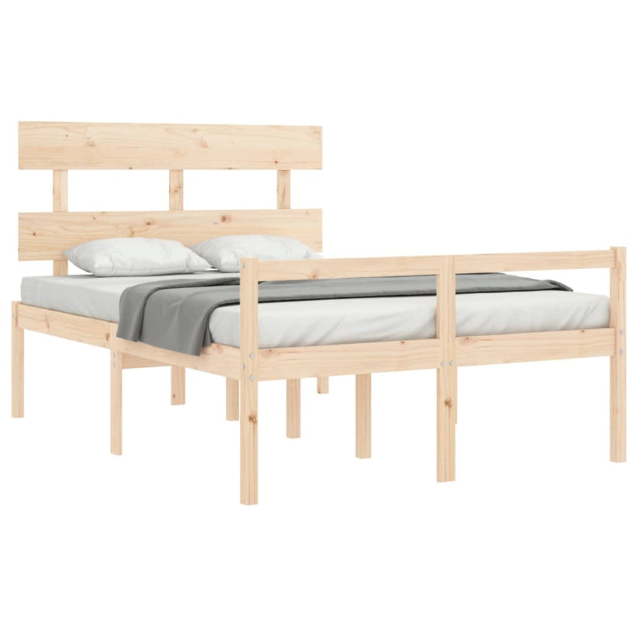 Seniorenbed Met Hoofdbord Massief Hout 120 x 190 cm Naturel Hoog