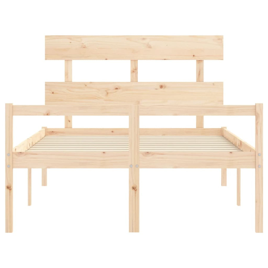 Seniorenbed Met Hoofdbord Massief Hout 120 x 190 cm Naturel Hoog