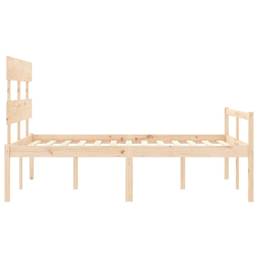 Seniorenbed Met Hoofdbord Massief Hout 120 x 190 cm Naturel Hoog