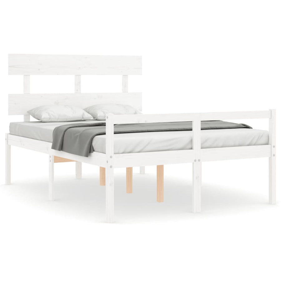 Seniorenbed Met Hoofdbord Massief Hout 120 x 190 cm Wit