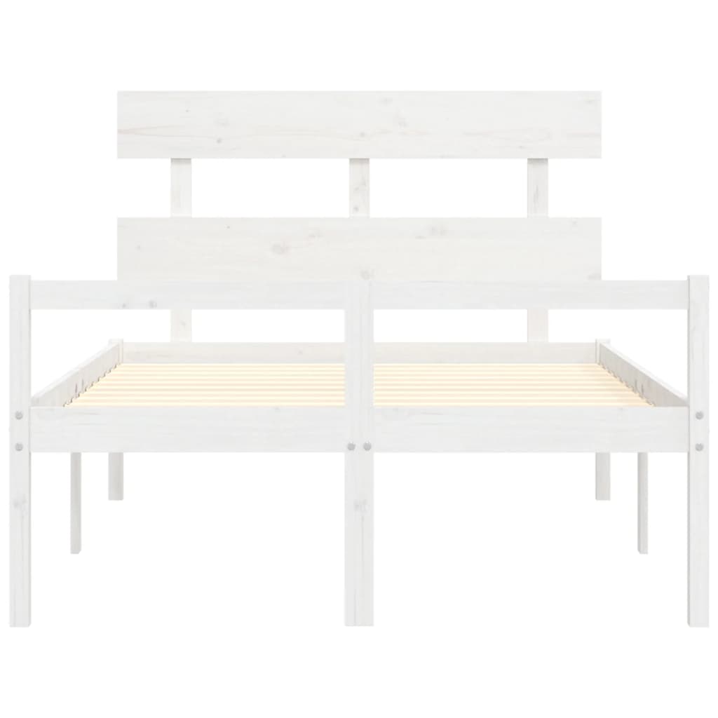 Seniorenbed Met Hoofdbord Massief Hout 120 x 190 cm Wit