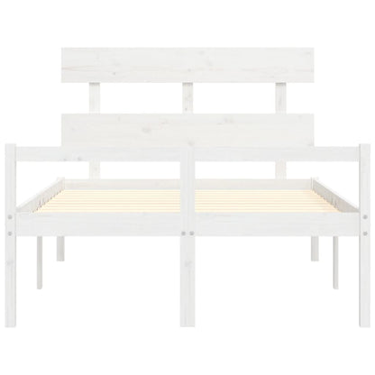 Seniorenbed Met Hoofdbord Massief Hout 120 x 190 cm Wit