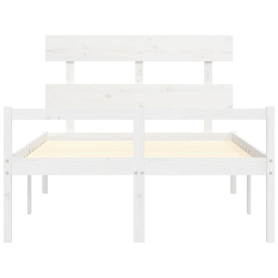 Seniorenbed Met Hoofdbord Massief Hout 120 x 190 cm Wit