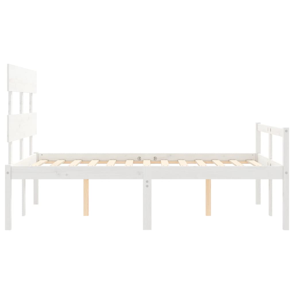 Seniorenbed Met Hoofdbord Massief Hout 120 x 190 cm Wit