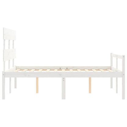 Seniorenbed Met Hoofdbord Massief Hout 120 x 190 cm Wit
