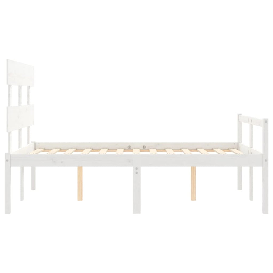 Seniorenbed Met Hoofdbord Massief Hout 120 x 190 cm Wit
