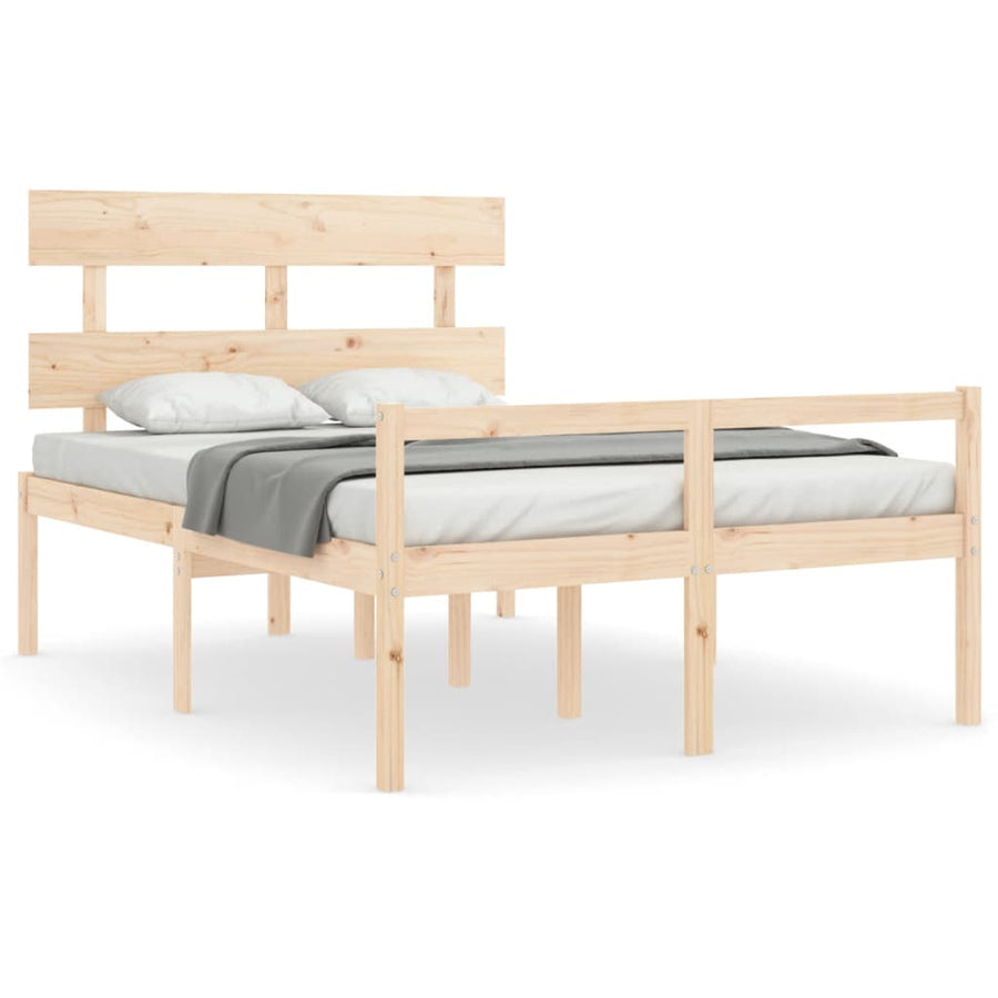 Seniorenbed Met Hoofdbord Massief Hout 140 x 190 cm Naturel Hoog