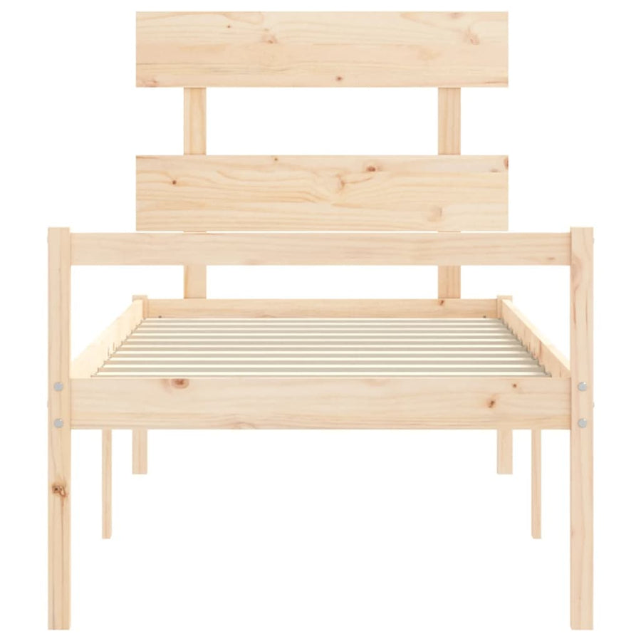 Seniorenbed Met Hoofdbord Massief Hout 90 x 200 cm Naturel Hoog