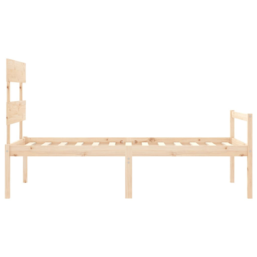 Seniorenbed Met Hoofdbord Massief Hout 90 x 200 cm Naturel Hoog
