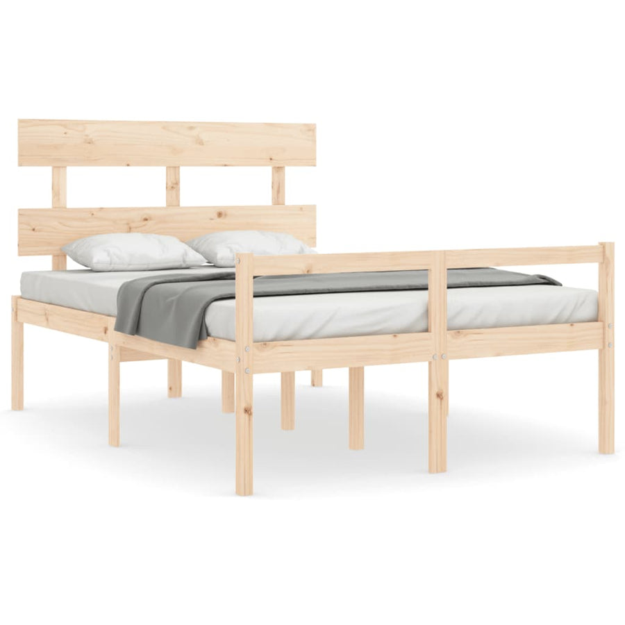 Seniorenbed Met Hoofdbord Massief Hout 120 x 200 cm Naturel