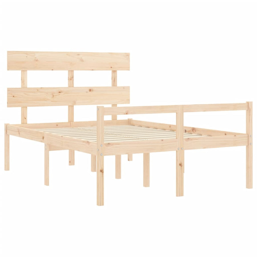 Seniorenbed Met Hoofdbord Massief Hout 120 x 200 cm Naturel