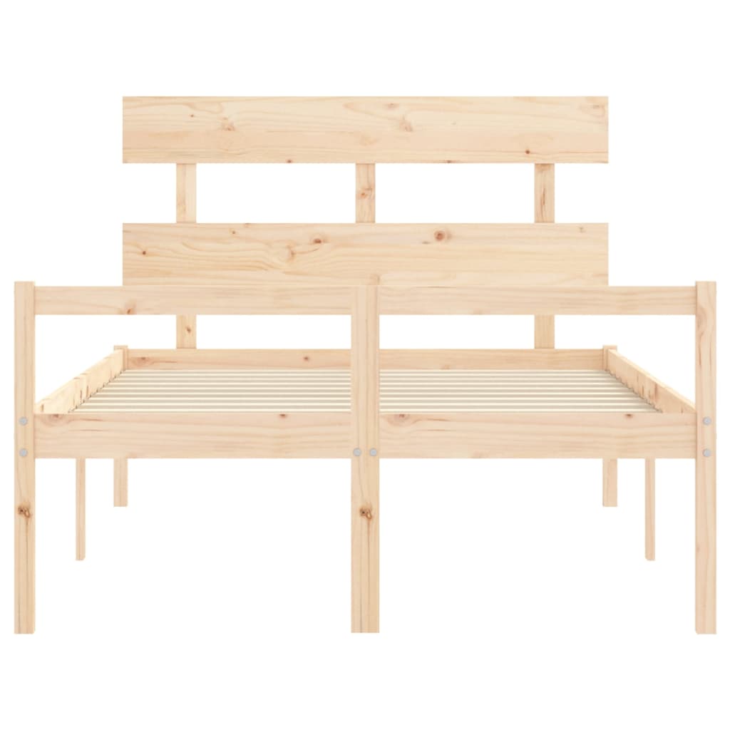 Seniorenbed Met Hoofdbord Massief Hout 120 x 200 cm Naturel