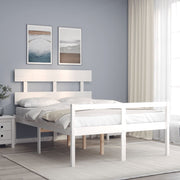 Seniorenbed massief grenenhout 120x200 cm wit