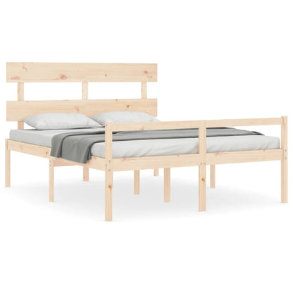 Seniorenbed Met Hoofdbord Massief Hout 160 x 200 cm Naturel