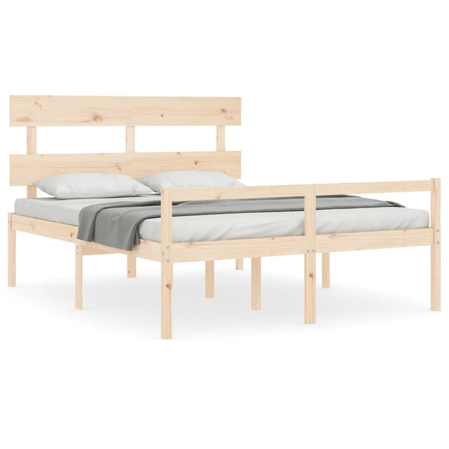 Seniorenbed Met Hoofdbord Massief Hout 160 x 200 cm Naturel