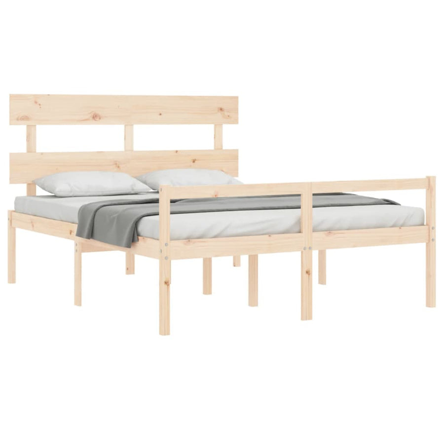 Seniorenbed Met Hoofdbord Massief Hout 160 x 200 cm Naturel