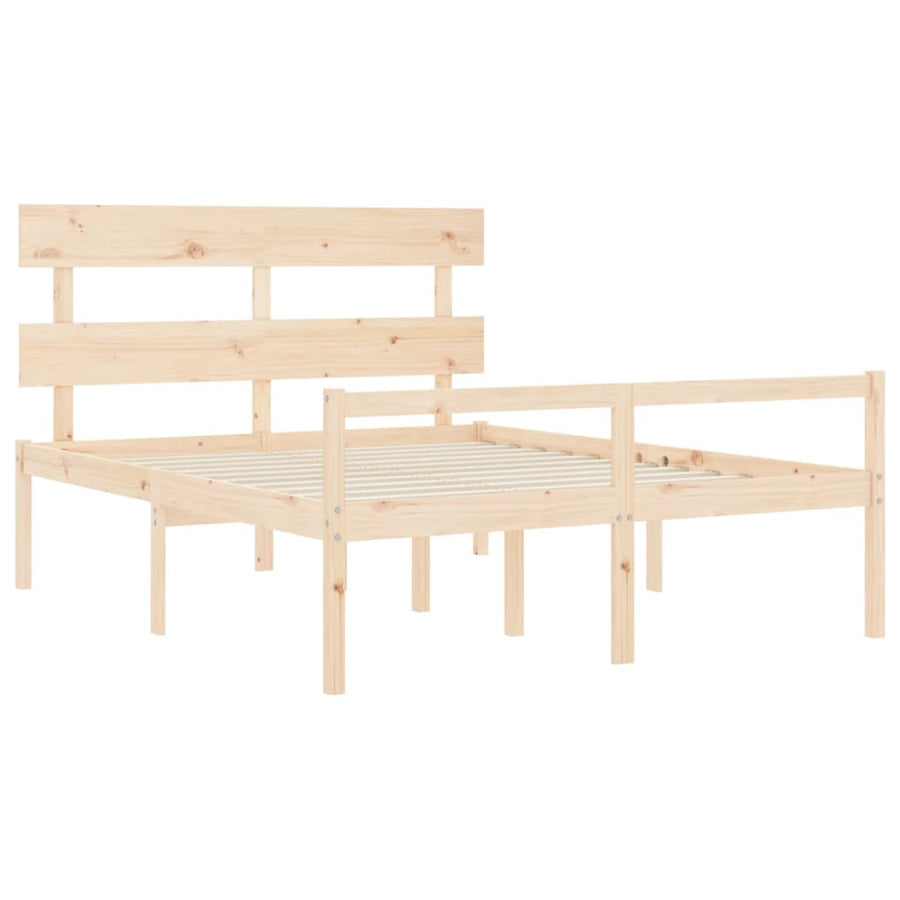 Seniorenbed Met Hoofdbord Massief Hout 160 x 200 cm Naturel