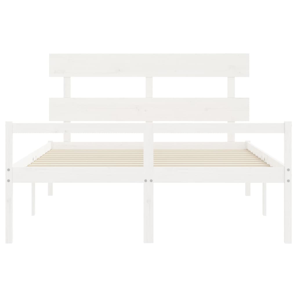 Seniorenbed Met Hoofdbord Massief Hout 160 x 200 cm Wit Hoog