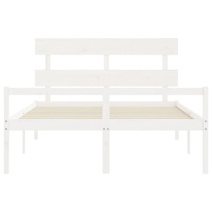 Seniorenbed Met Hoofdbord Massief Hout 160 x 200 cm Wit Hoog