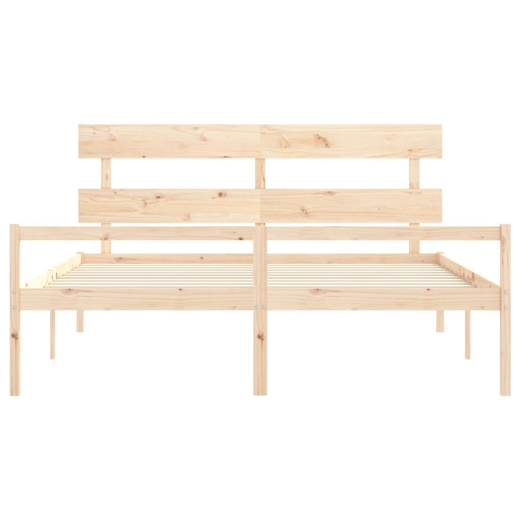 Seniorenbed Met Hoofdbord Massief Hout Super 180 x 200 cm Naturel