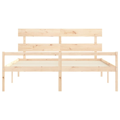 Seniorenbed Met Hoofdbord Massief Hout Super 180 x 200 cm Naturel