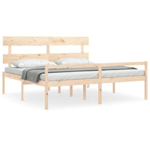 Seniorenbed Met Hoofdbord Massief Hout 200 x 200 cm Naturel