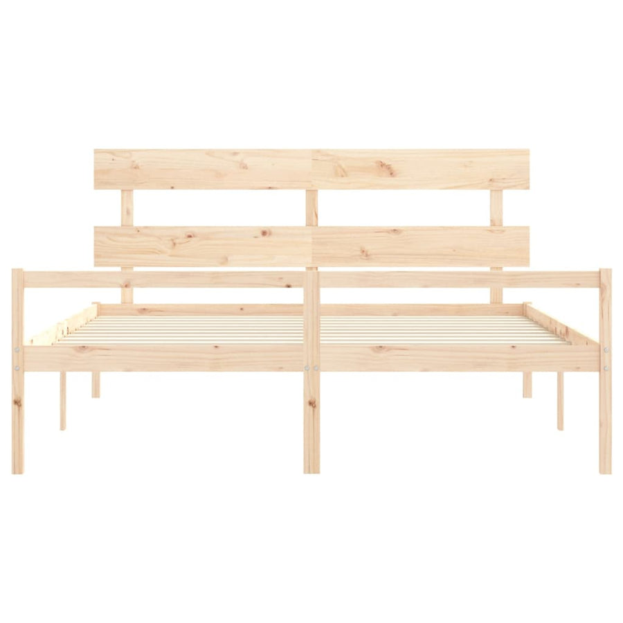Seniorenbed Met Hoofdbord Massief Hout 200 x 200 cm Naturel